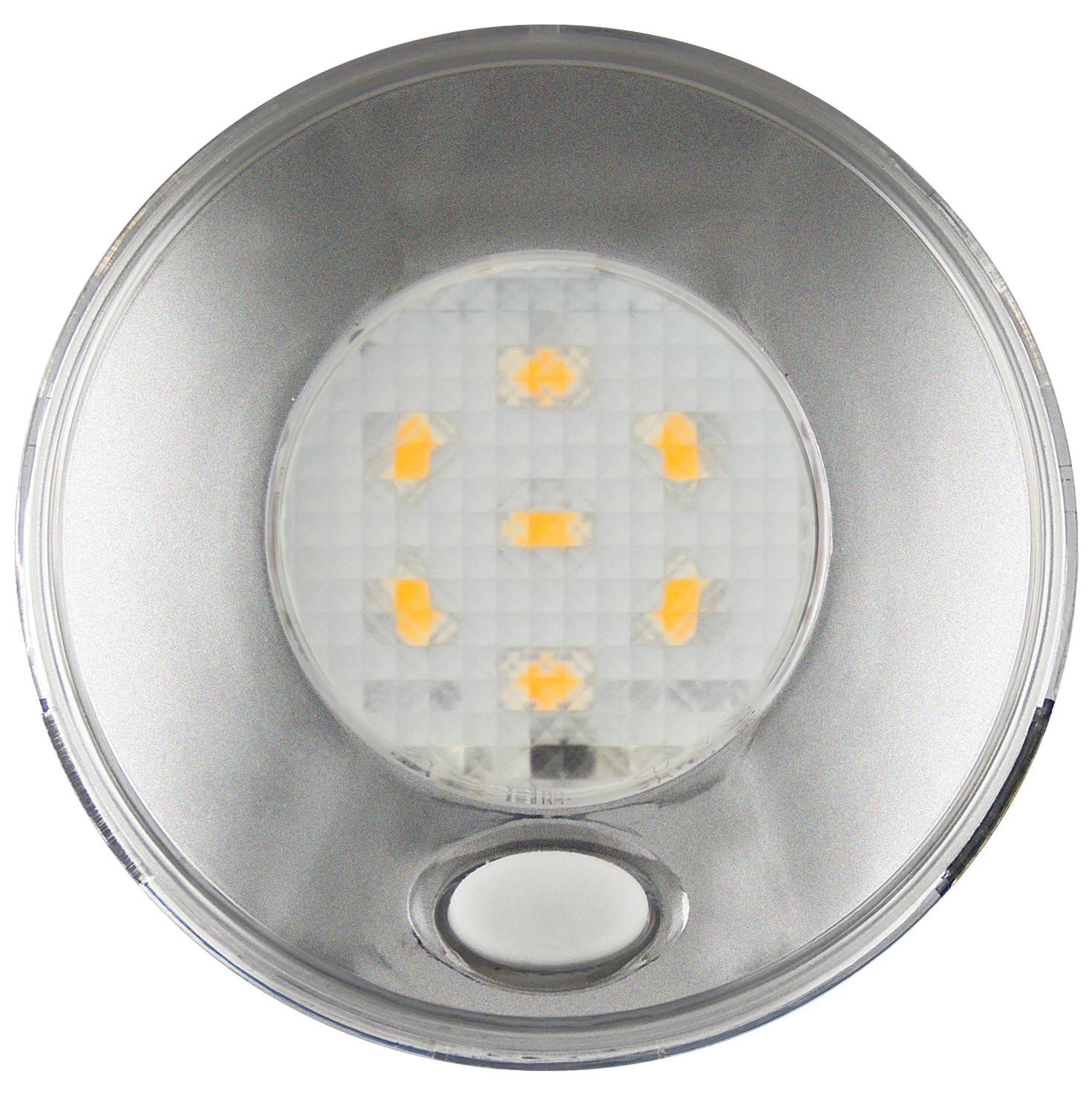 Runde silberne LED Innenraumleuchte, mit Schalter, rote Nachtlichtfunktion, 24 Volt-1