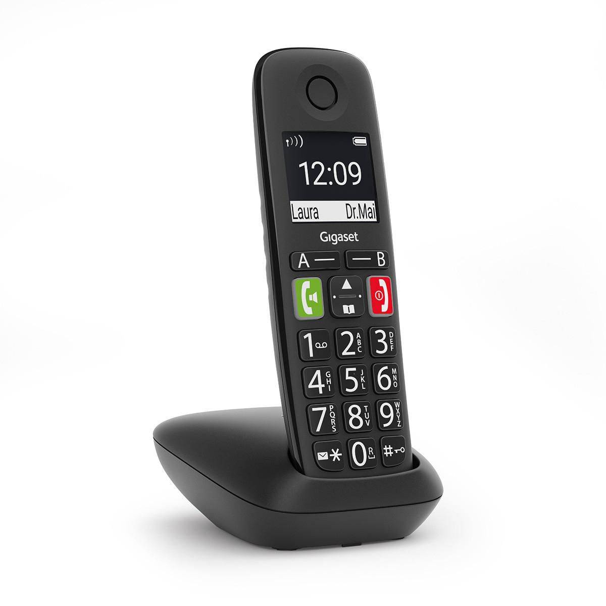 Gigaset E290 - Schnurlostelefon mit Rufnummernanzeige - ECO DECT\GAP - Schwarz-0