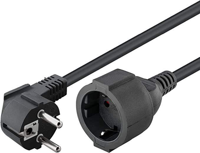 Goobay 93093 Verlängerungskabel mit Schutzkontaktstecker 250V Schutzkontakt 3 Meter Stromkabel Verlängerung Schwarz 3m-0