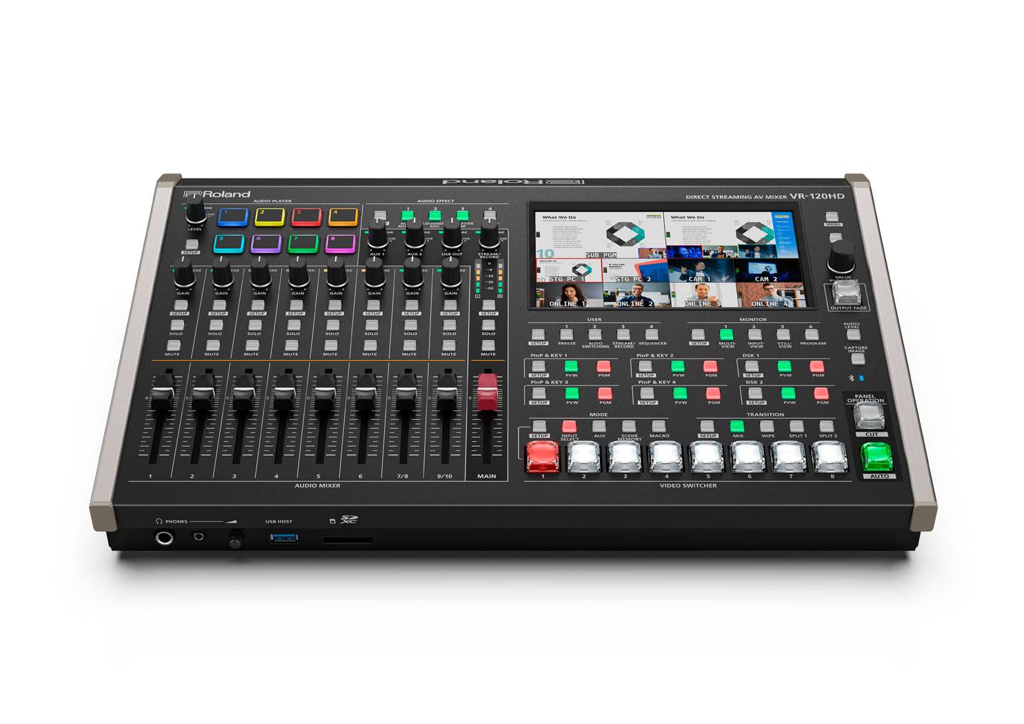 ROLAND VR-120HD - 12-Kanal HD Streaming AV-Mixer (7" Touchscreen | 3G-SDI & HDMI | PTZ-Steuerung | USB-C Streaming |-0