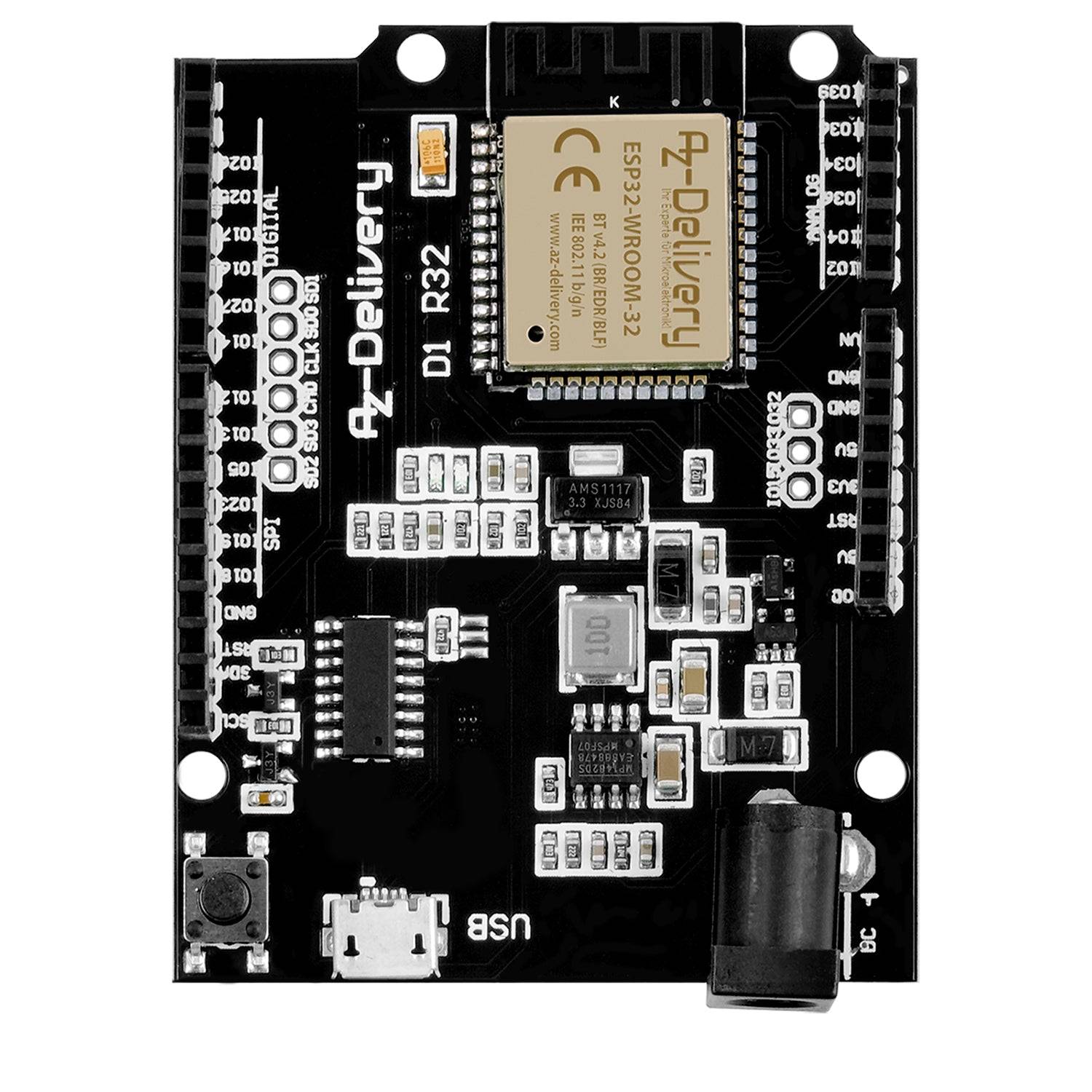 AZ-Delivery ESP32 NodeMCU D1 R32 WLAN Entwicklungsboard mit CH340G und WiFi + Bluetooth IoT mit Mikro USB-2