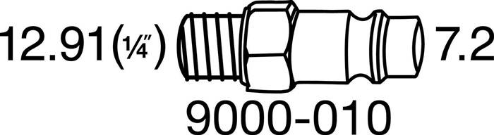 Symbolbild für Druckluftsaug-/blaspistole 9043N-10 Kupplungsstecker DN 7,2 148mm HAZET