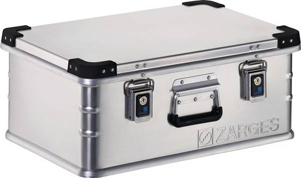 Zarges Box, Lagerbox, Alu Kiste - Aluminium - 42 l - Höhe 240 mm - Breite 600 mm - Tiefe 400 mm - Transportkiste