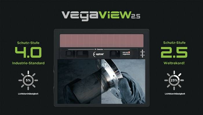 Schweißerschutzhelm Vegaview2.5 schwarz 90x110mm DIN 8-12 Krt.OPTREL-1