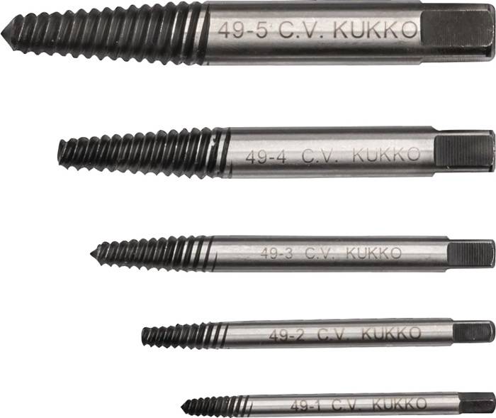 Schraubenausdrehersatz 49-A M3-M18 5-tlg.Nenn-Gr.1,2,3,4,5 KUKKO-1