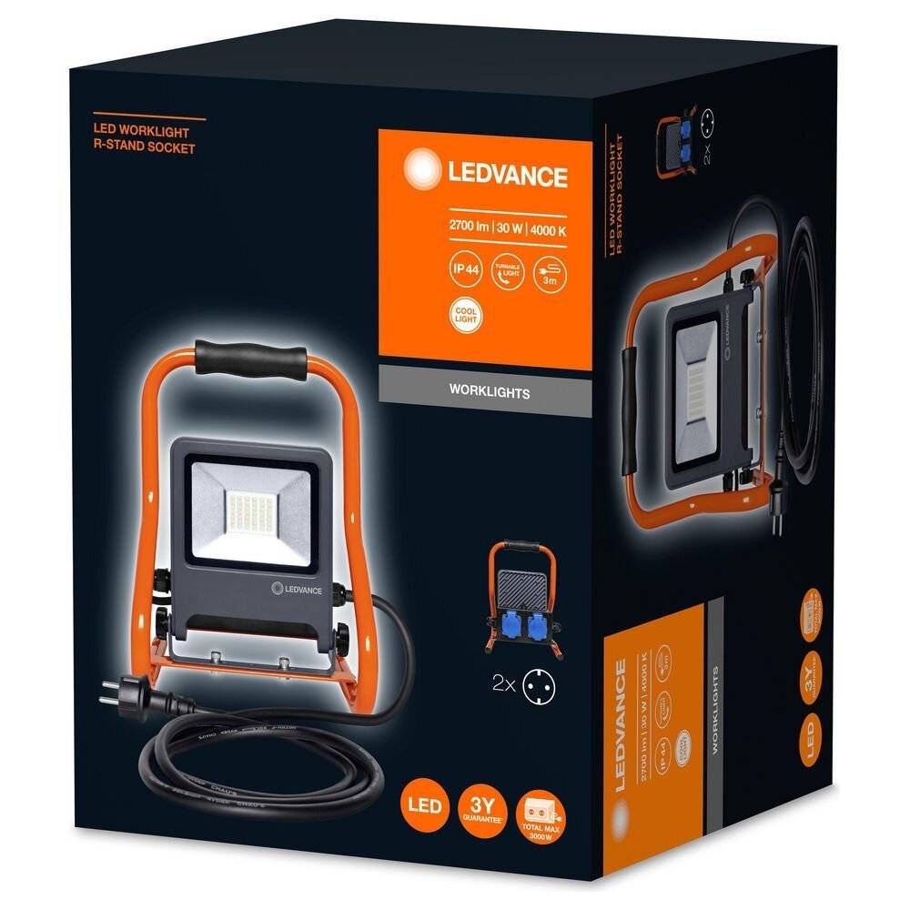 LED Strahler in Orange und Dunkelgrau 30W 2700lm IP44-2