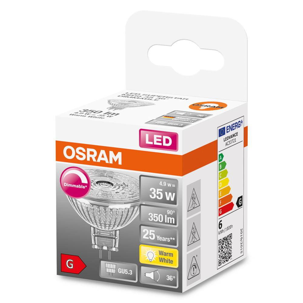 OSRAM 4058075112643 LED EEK G (A - G) GU5.3 4.9 W Warmweiß (Ø x L) 51 mm x 46 mm 1 St.-2