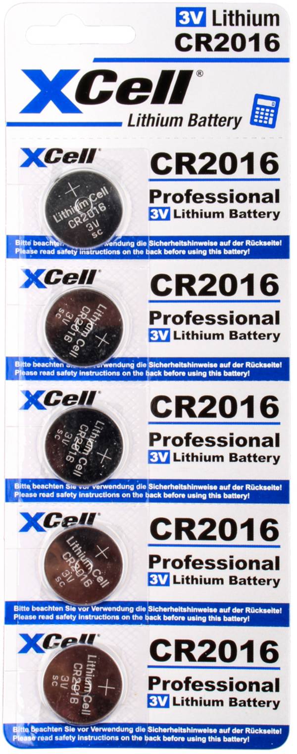 XCell CR2016 Lithium Batterie Knopfzelle CR 2016 3V - 90mAh 5 St.