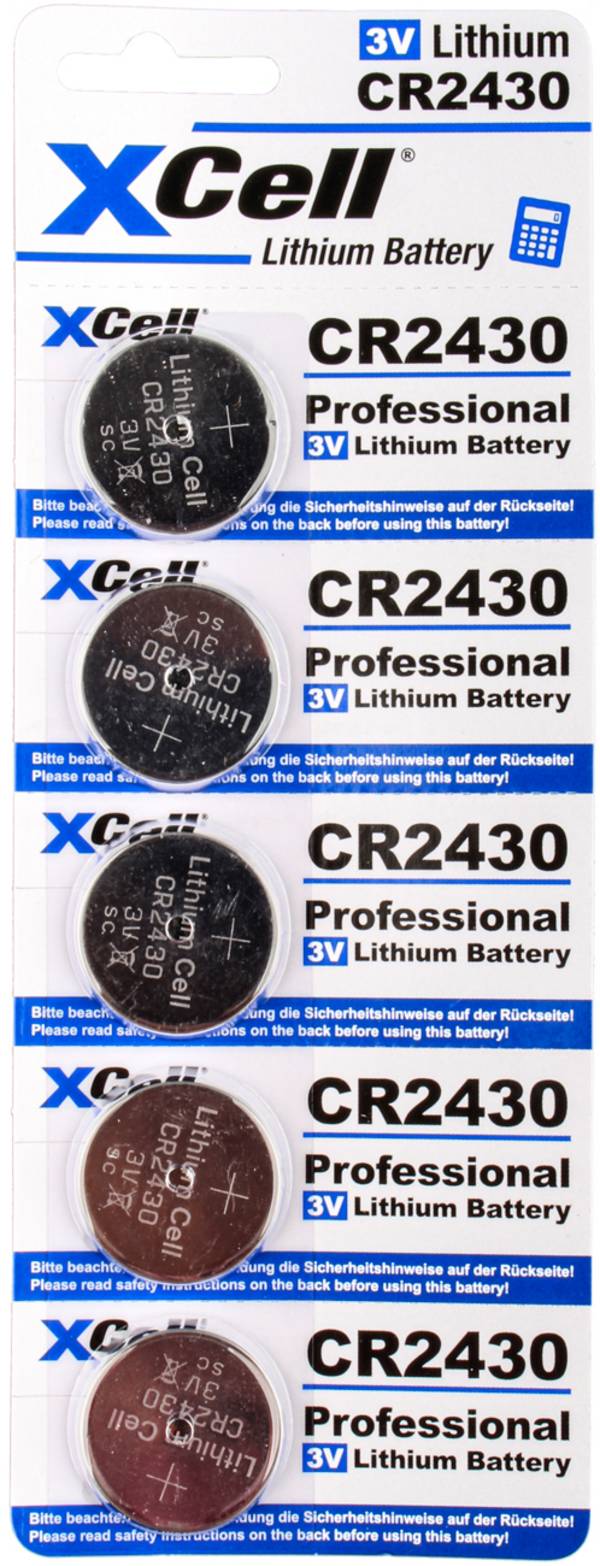 XCell CR2430 Lithium Batterie Knopfzelle CR 2430 3V - 290mAh 5 St.