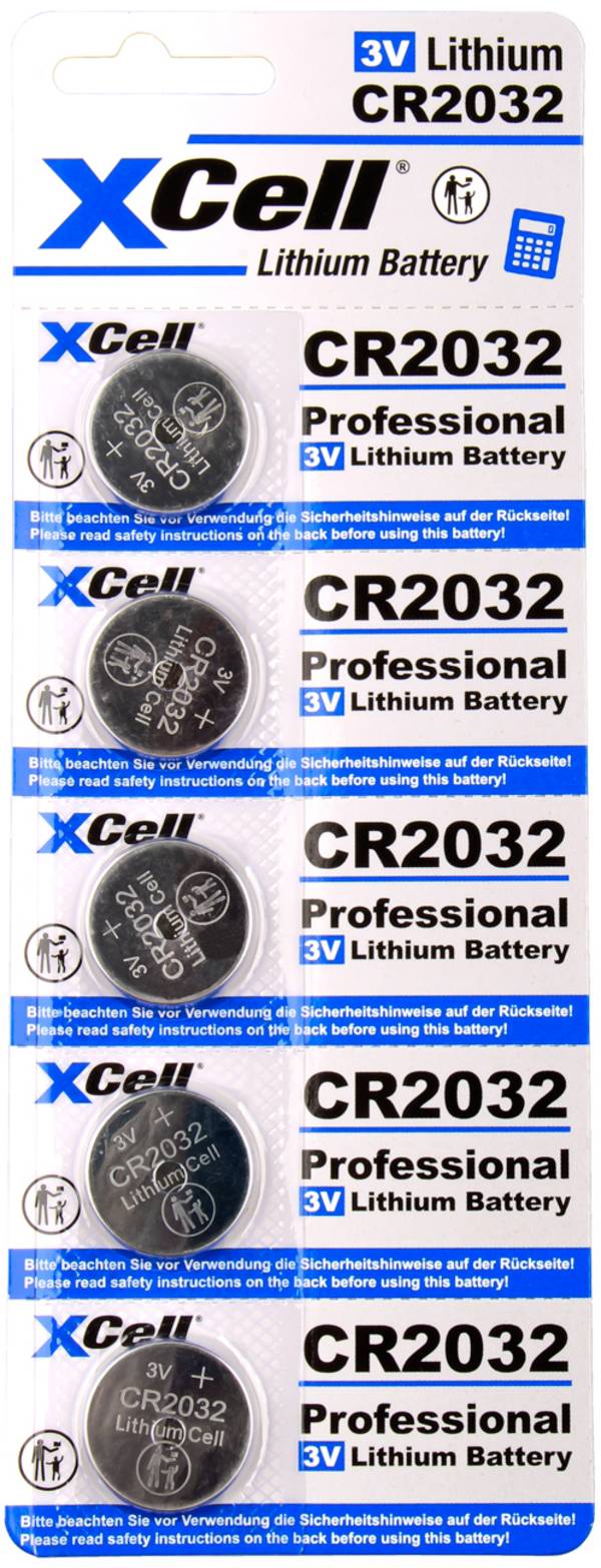 XCell CR2032 Lithium Batterie Knopfzelle CR 2032 3V - 220mAh 5 St.