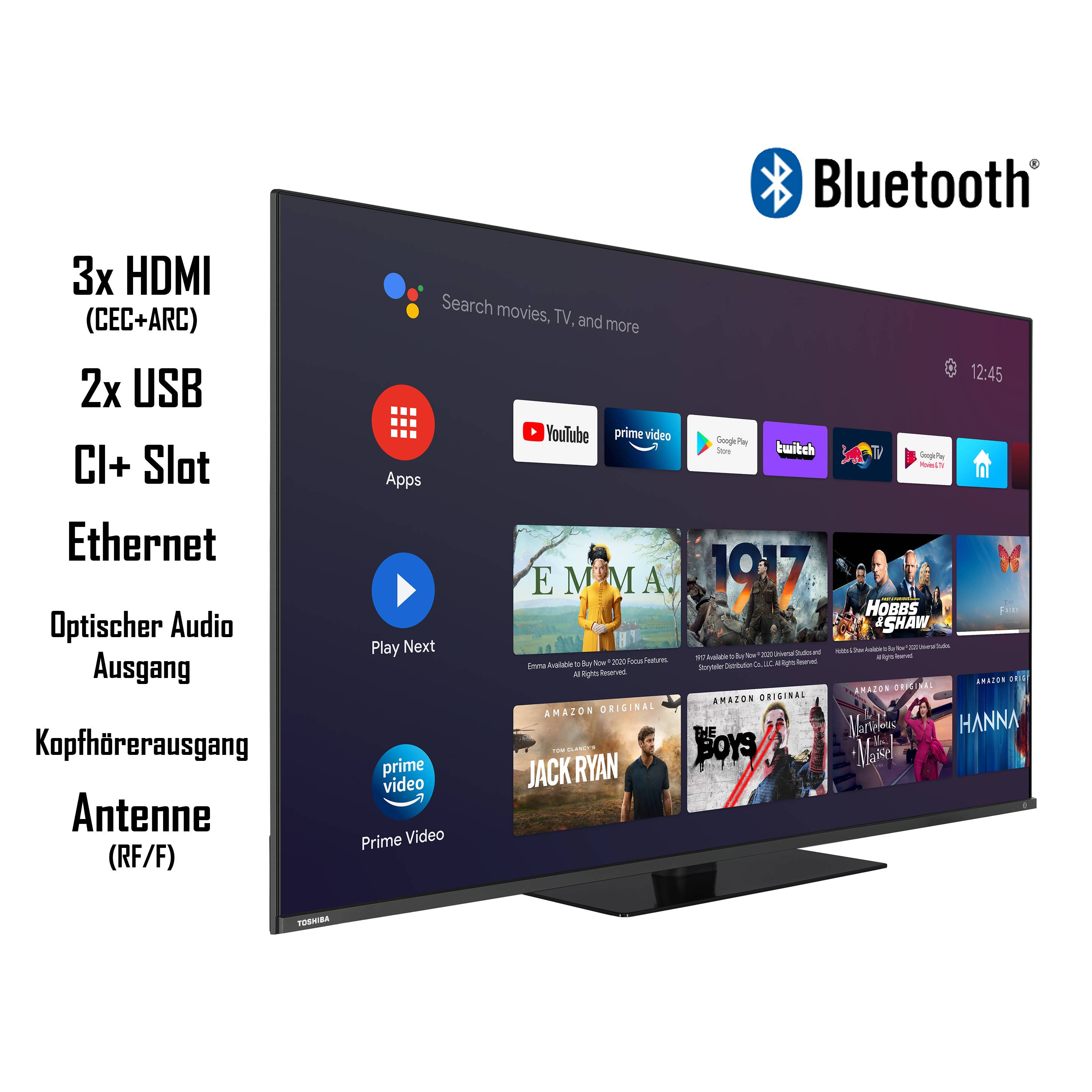 Toshiba 55QA7D63DG 55 Zoll QLED Fernseher / Android TV (4K UHD, Dolby Vision HDR, Sound by Onkyo)-1