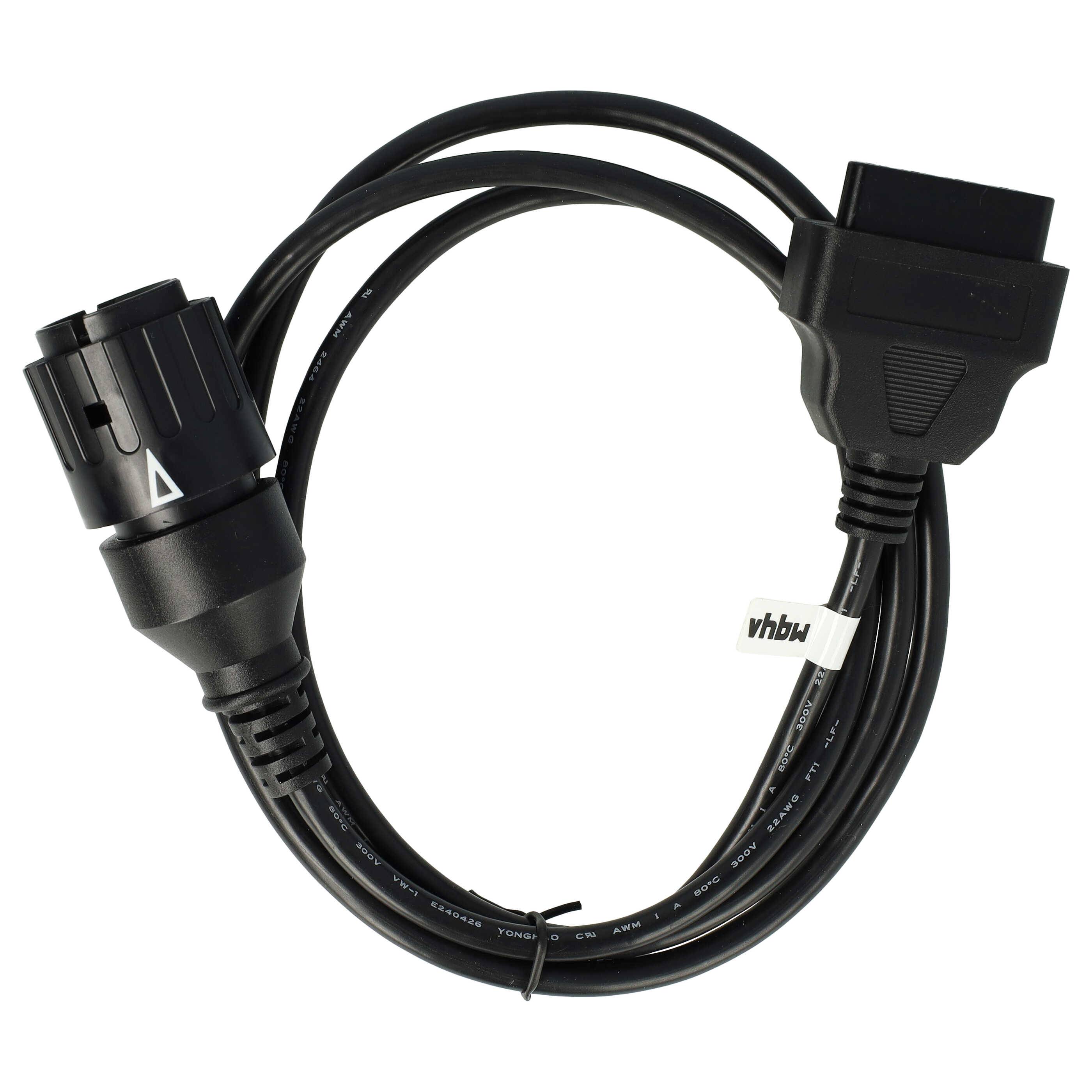 vhbw OBD Adapter 10 Pin auf OBD2 16Pin kompatibel mit BMW K 1100 RS K589 Motorrad - 1,5 m-0