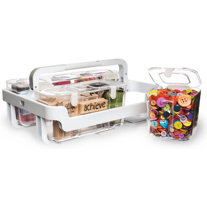 deflecto Caddy-Organizer, stapelbar, weiß/transparent (70003052)-0