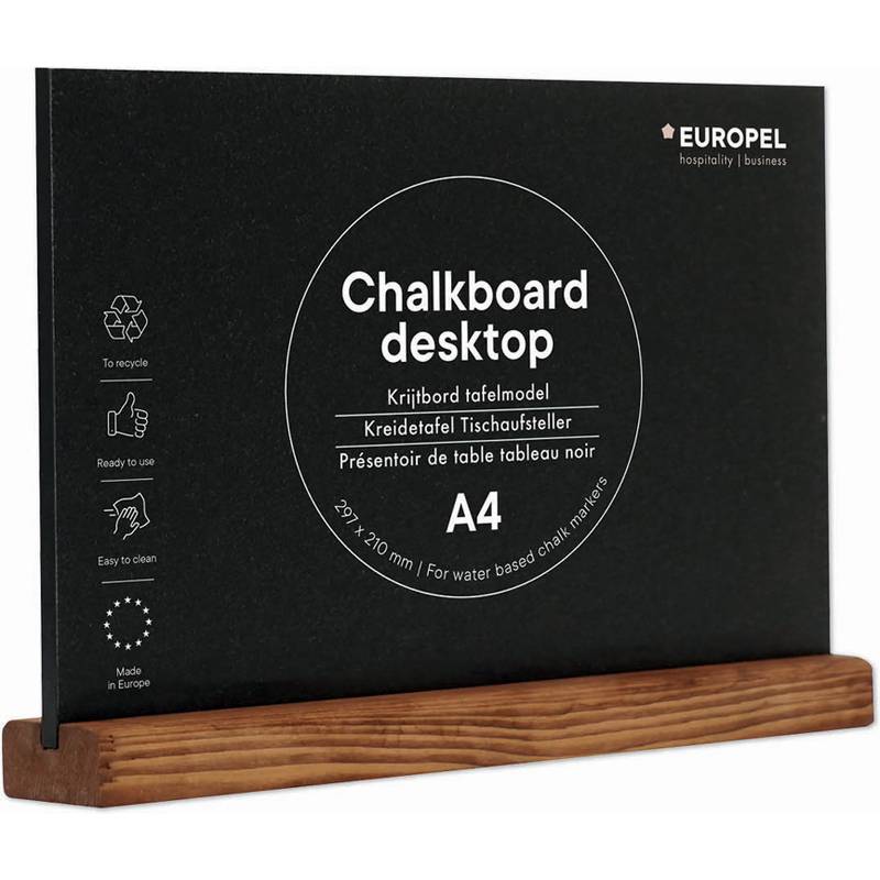 EUROPEL Kreidetafel Tischaufsteller, DIN A4 quer, natur-0