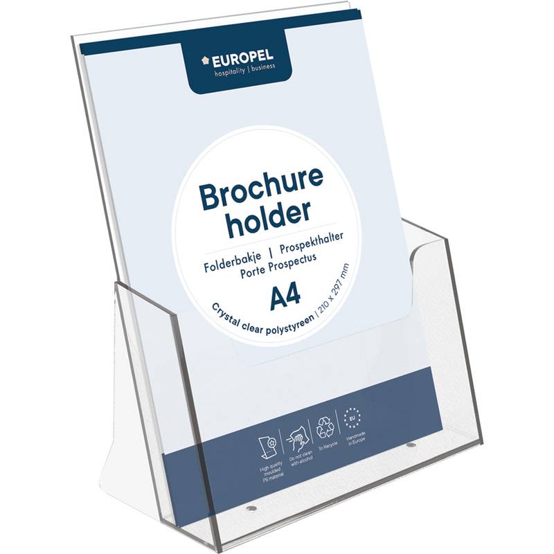 EUROPEL Tisch-Prospekthalter, A4 hoch, 1 Fach, glasklar (71700473)-0