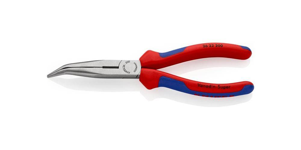 KNIPEX Flachrundzange 26 22 200 SB L.200mm m.Facette Schneide 40Grad-0