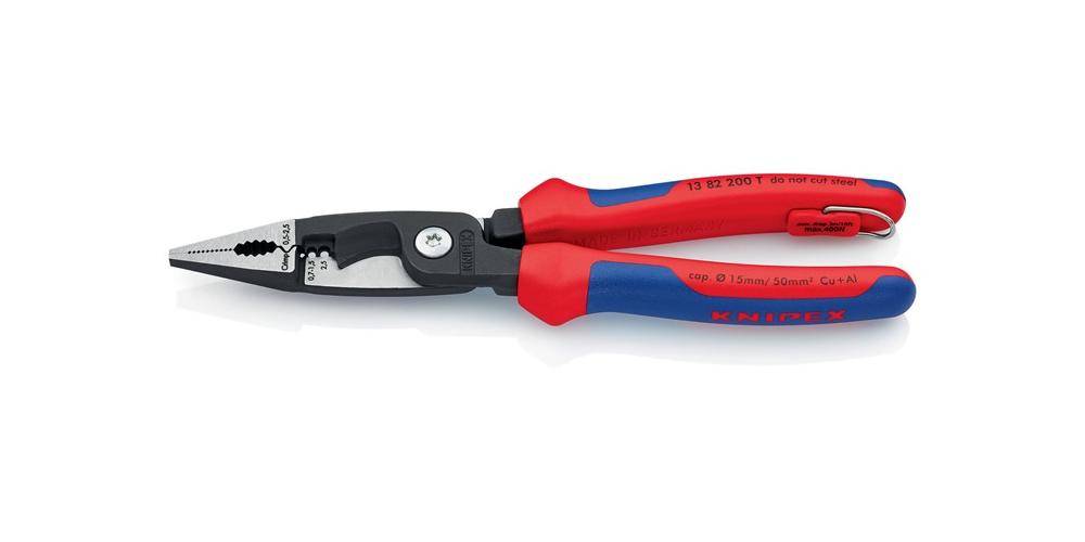 Knipex 13 82 200 T BK Elektro-InstallationszangBef estigungsöse-2