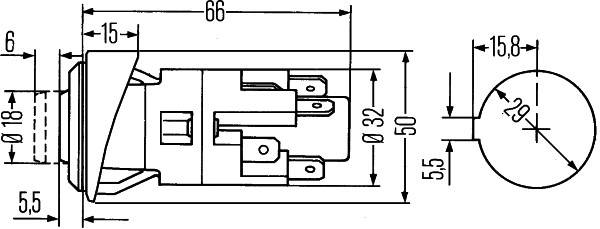 Warnblinkschalter Halogen HELLA Aftermarket-Expertise passend für u.a. KOMATSU-1