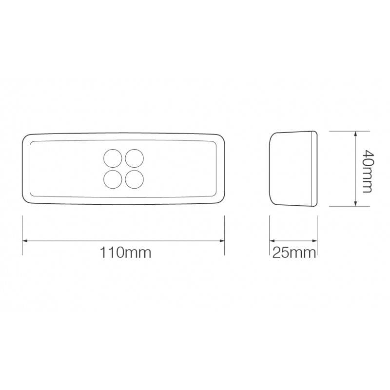 Rear End outline Marker , 2 Pin Female Termi l - 12/24V-0