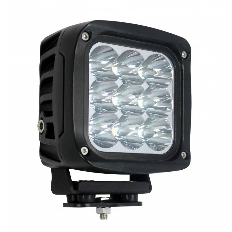 Large Square 45W Work Lamp w/ Black Housing - 12/24v (Spot-1