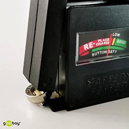 Goobay 54020 Batterietester für alle Batterien & Akkus AAA, AA, C, 9V, D, N, 1,5V Knopfzelle Batterieprüfgerät Testgerät-5