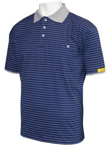 ESD-Poloshirt CONDUCTEX Herren, dunkelblau/grau Brusttasche, 3XL-0