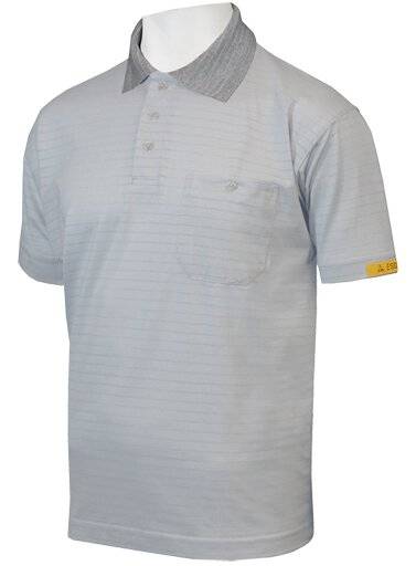 ESD-Poloshirt CONDUCTEX Herren, grau, Brusttasche, XL-0