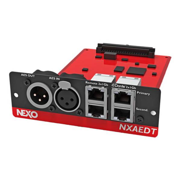 NEXO NX-AEDT - 4-Kanal DANTE & 2-Kanal AES/EBU Netzwerkkarte passend für NXAMPMK2 Leistungs-TD-Controller