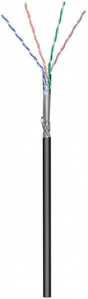 CAT6 S/FTP 50m outdoor Netzwerkkabel auf Spule gewickelt flexibel Schwarz CCA-0