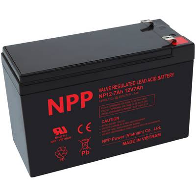 NPP Bleiakku NP12-7 12V / 7Ah AGM Akku Batterie Faston 4,8 mm