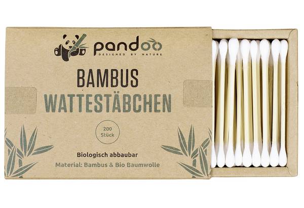 pandoo 4er Pack Bambus Wattestäbchen (800 Stück)