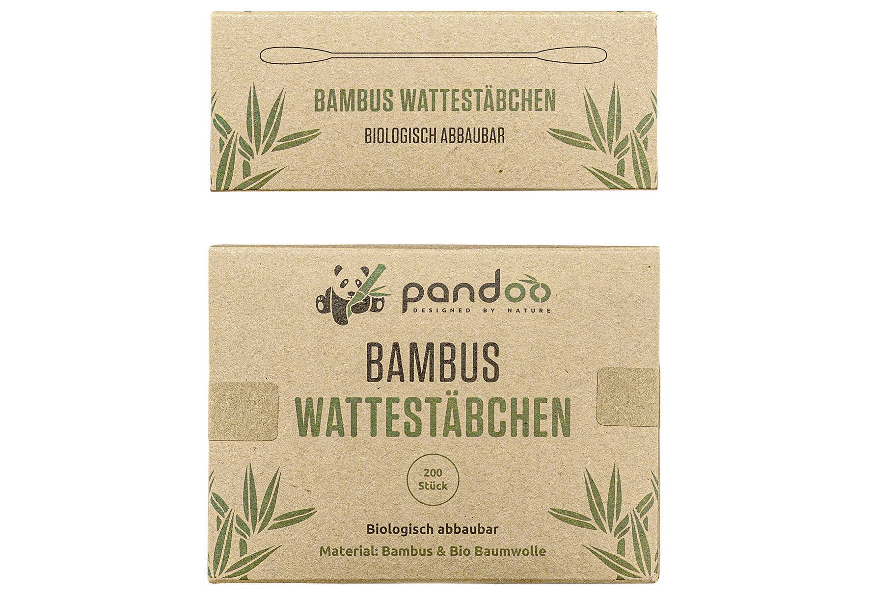 pandoo 4er Pack Bambus Wattestäbchen (800 Stück)-2