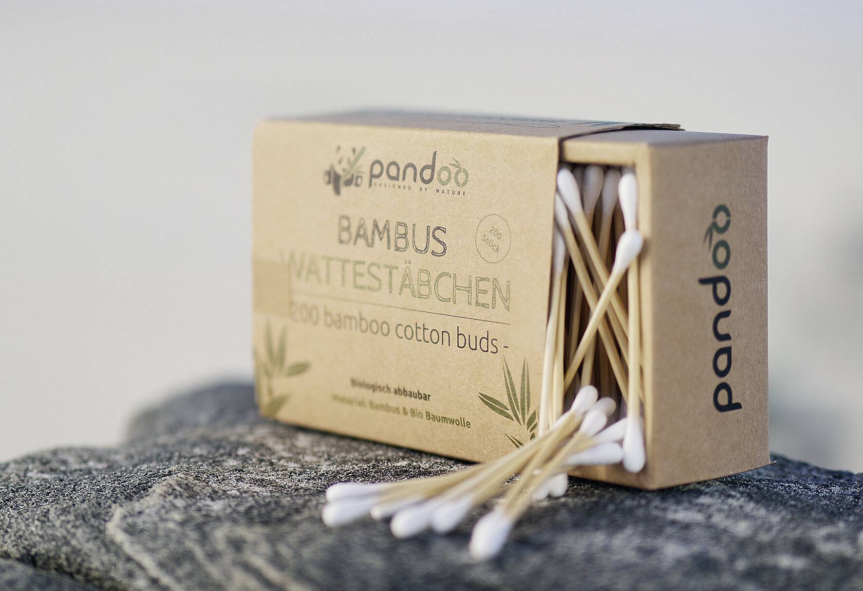 pandoo 4er Pack Bambus Wattestäbchen (800 Stück)-3