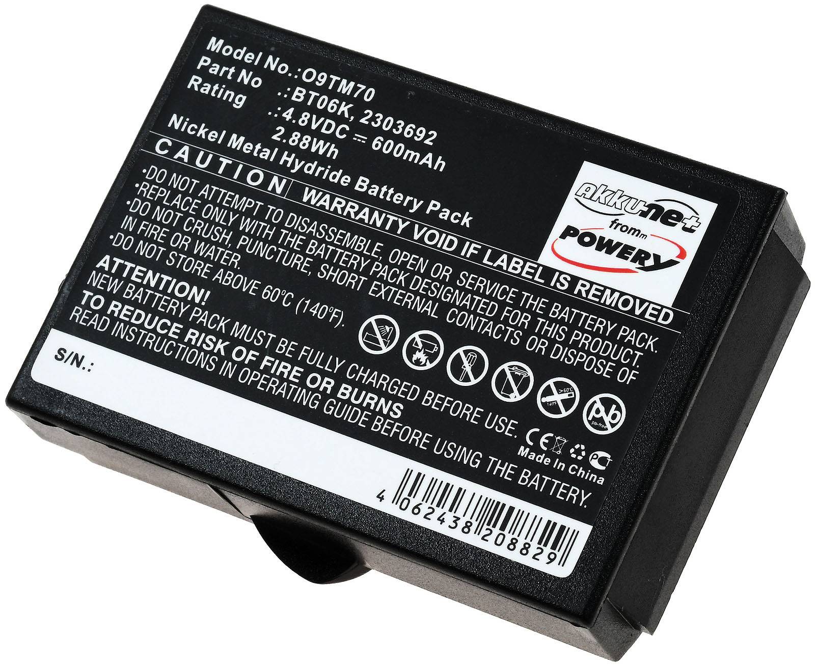 Akku für BT06K von Danfoss-IKUSI, 4,8V, NiMH-3