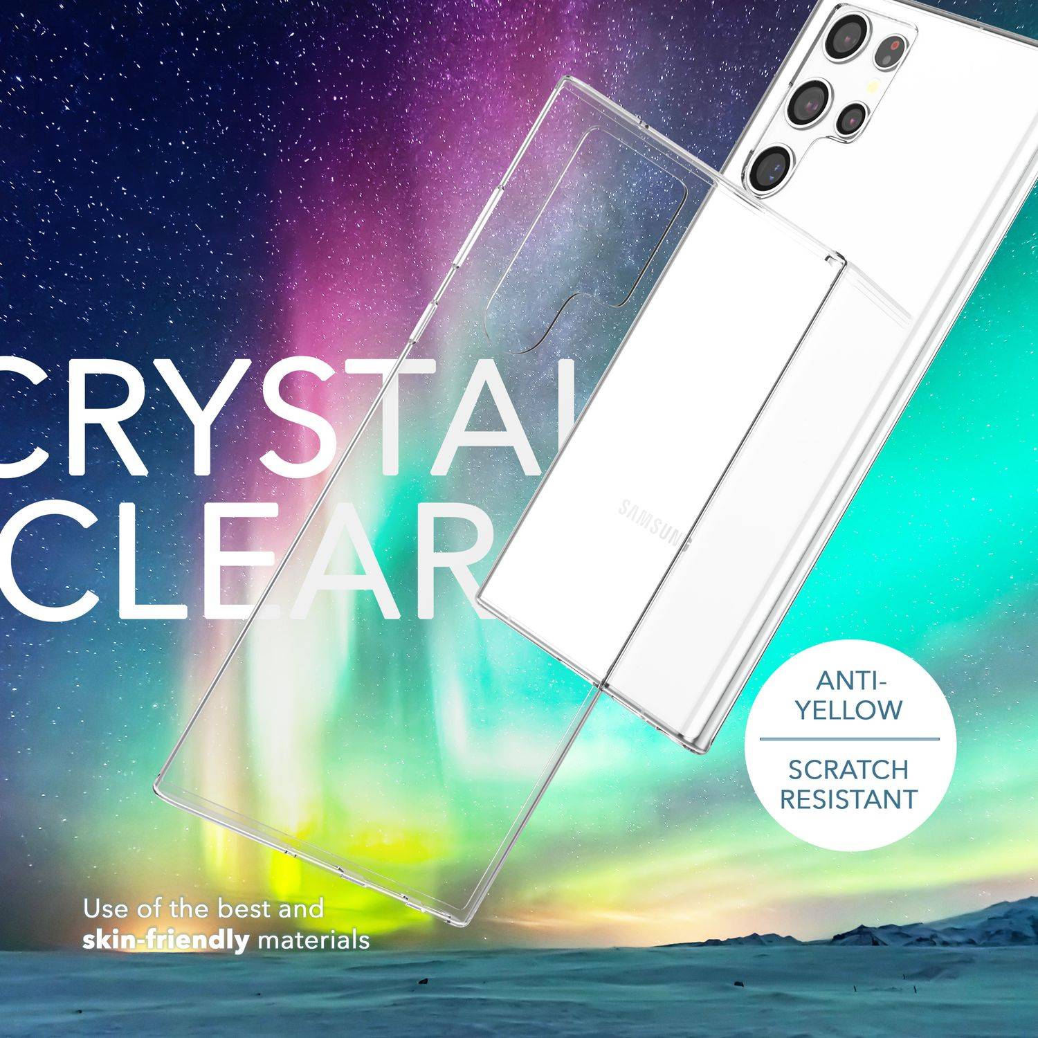 Klare Silikon Hülle für Samsung Galaxy S23 Ultra 2x Displayschutz & Kameraschutz-2