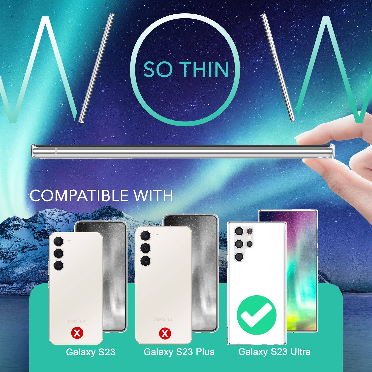 Klare Silikon Hülle für Samsung Galaxy S23 Ultra 2x Displayschutz & Kameraschutz-3