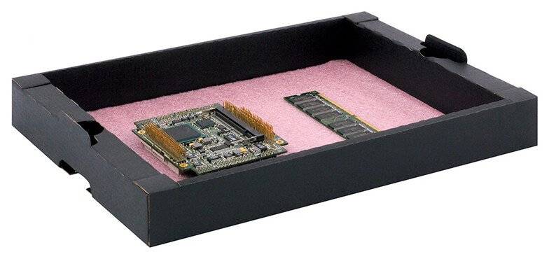 ESD Tray 20-CTR-AS, stapelbar, mit rosa Schaum, 550 x 346 x 31 mm-0