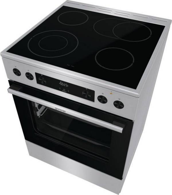 Gorenje GECS6C70XPA Elektroherd, Freistehender Herd, Edelstahl, Drehregler, Berührung, Edelstahl, Edelstahl, Oben hint