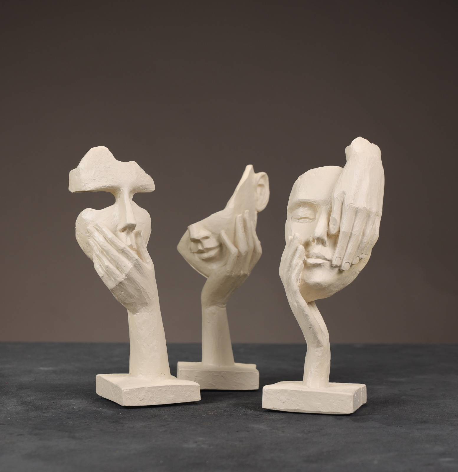 Wohnaccessoires, minimalistische Skulptur, beige, didn´t see-3