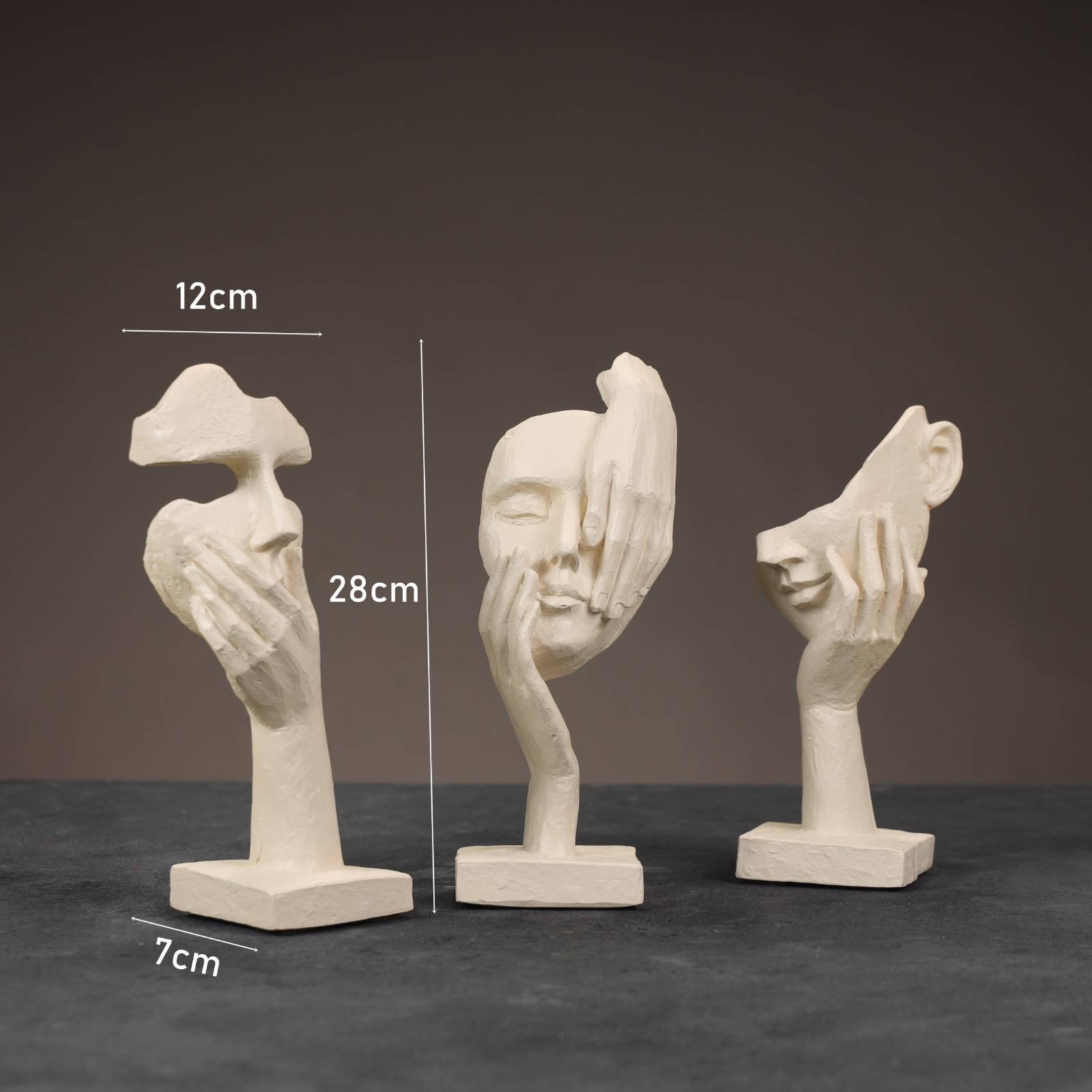 Wohnaccessoires, minimalistische Skulptur, beige, didn´t see-4