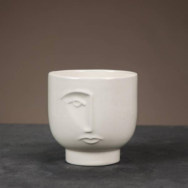 Blumenvase, 17x17 cm, weiß
