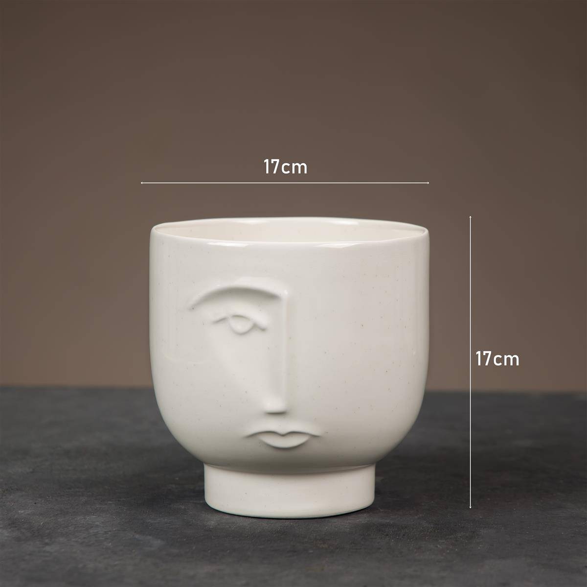 Blumenvase, 17x17 cm, weiß-2