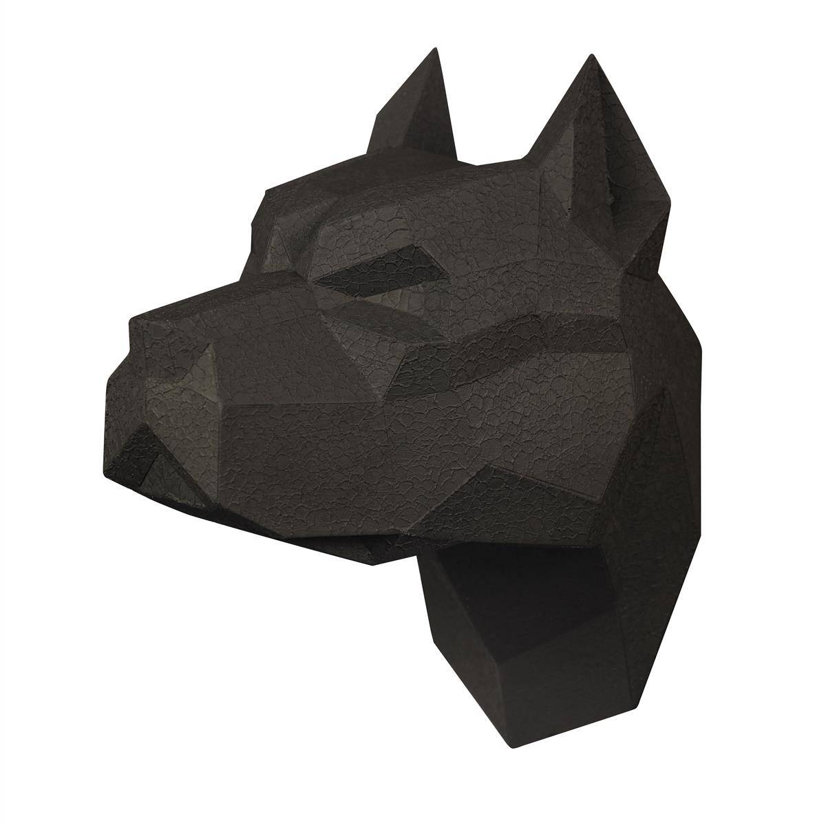 Pitbull Wandbüste, schwarz-1