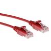 ACT DC9530 LSZH U/UTP CAT6 Datacenter Slimline Patch Cord Snagless | RJ45 Steckverbinder | Rot | 15 cm