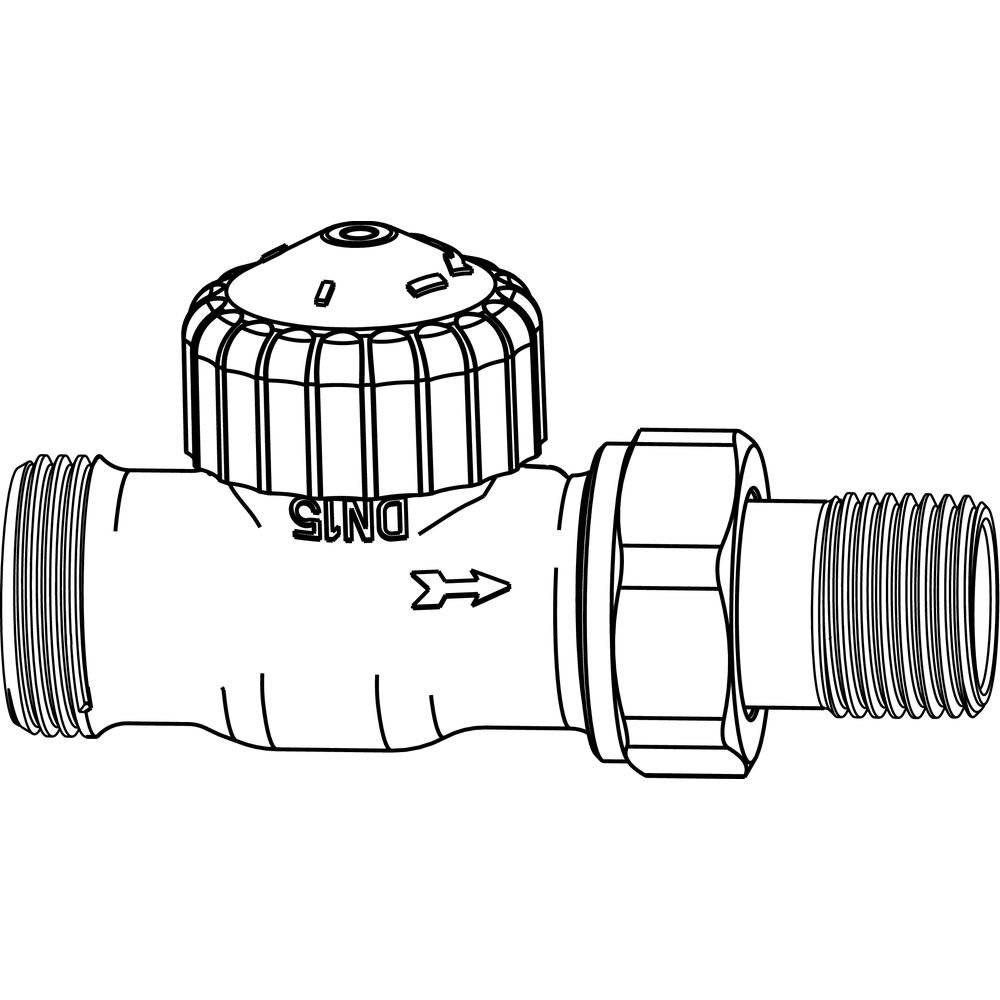 IMI Heimeier Thermostat-Ventilunterteil V-exact II, Durchgangsform DN 15 mit Außengewinde G 3/4"-1
