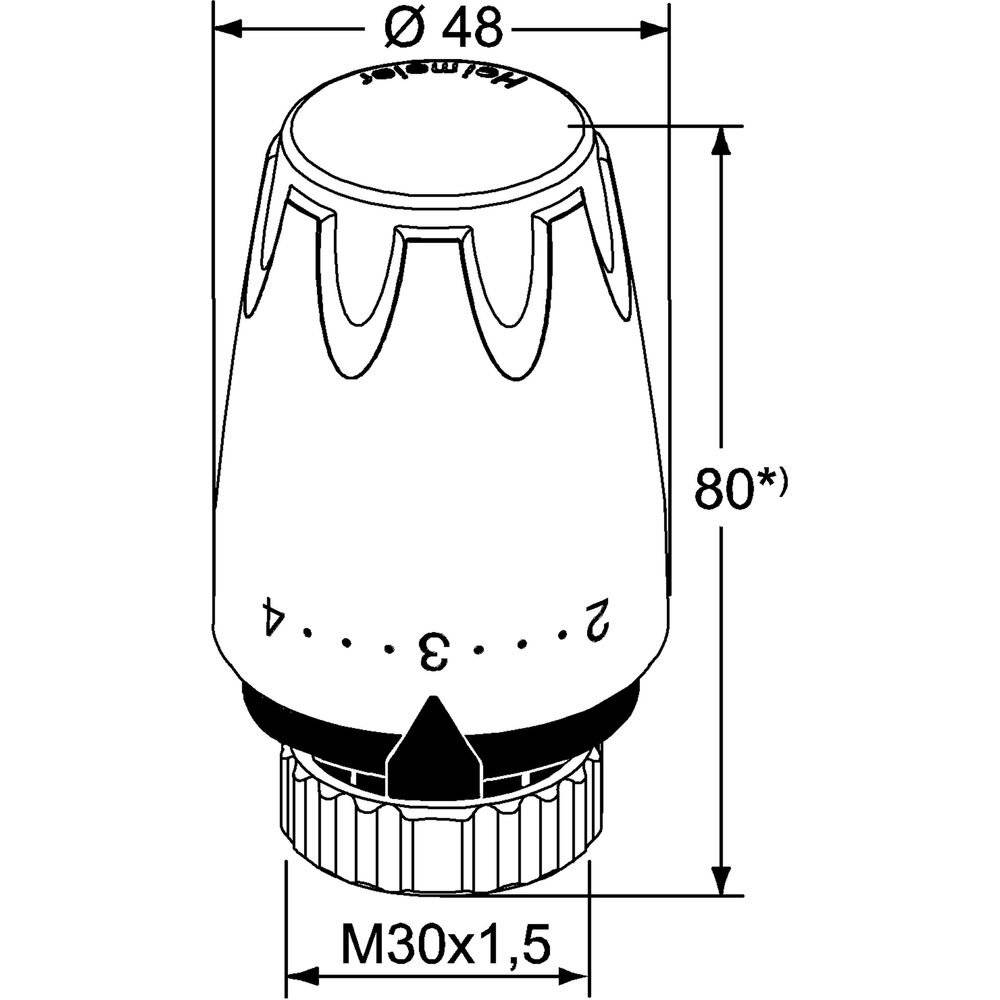 IMI/HEIMEIER Thermostatkopf HEIMEIER DX 6700-00.500 mit eingeb.Fuehler, Skalenhaube weiss-1