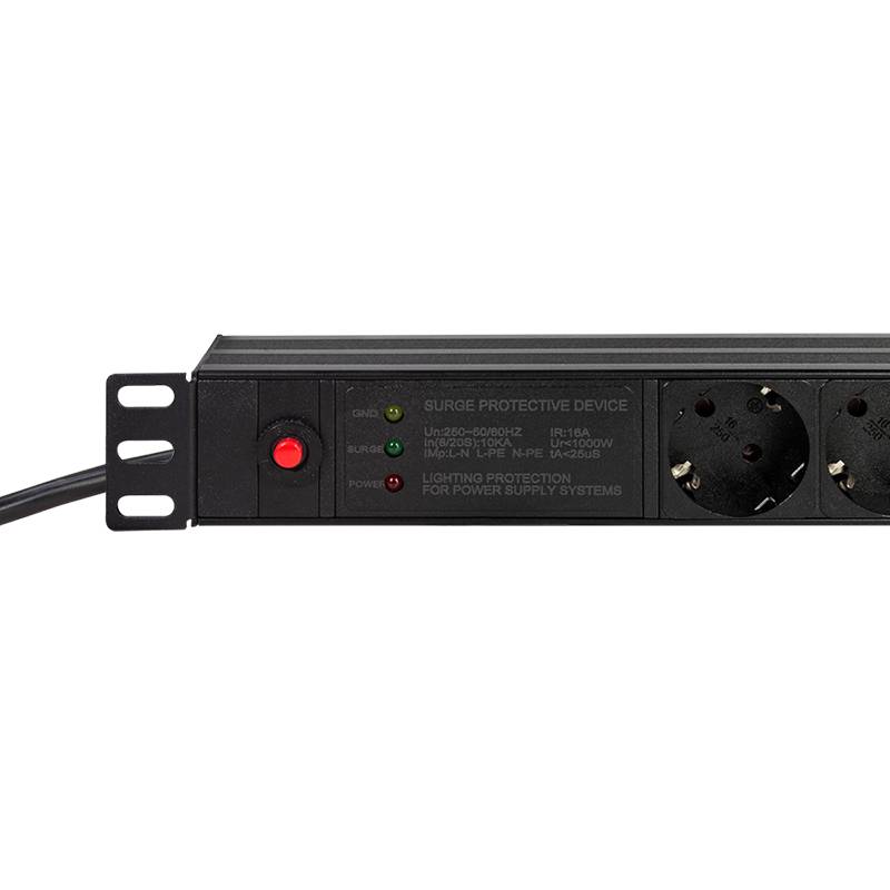 Steckdosenleiste 7-fach 19" mit Netzfilter schw. - Steckdosenleiste - 2 m-2
