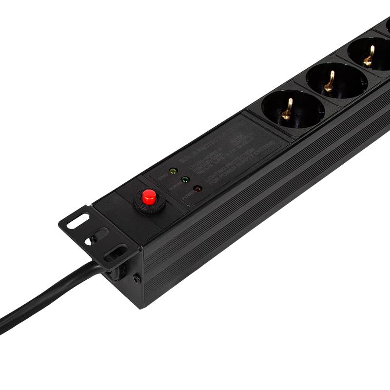 Steckdosenleiste 7-fach 19" mit Netzfilter schw. - Steckdosenleiste - 2 m-3