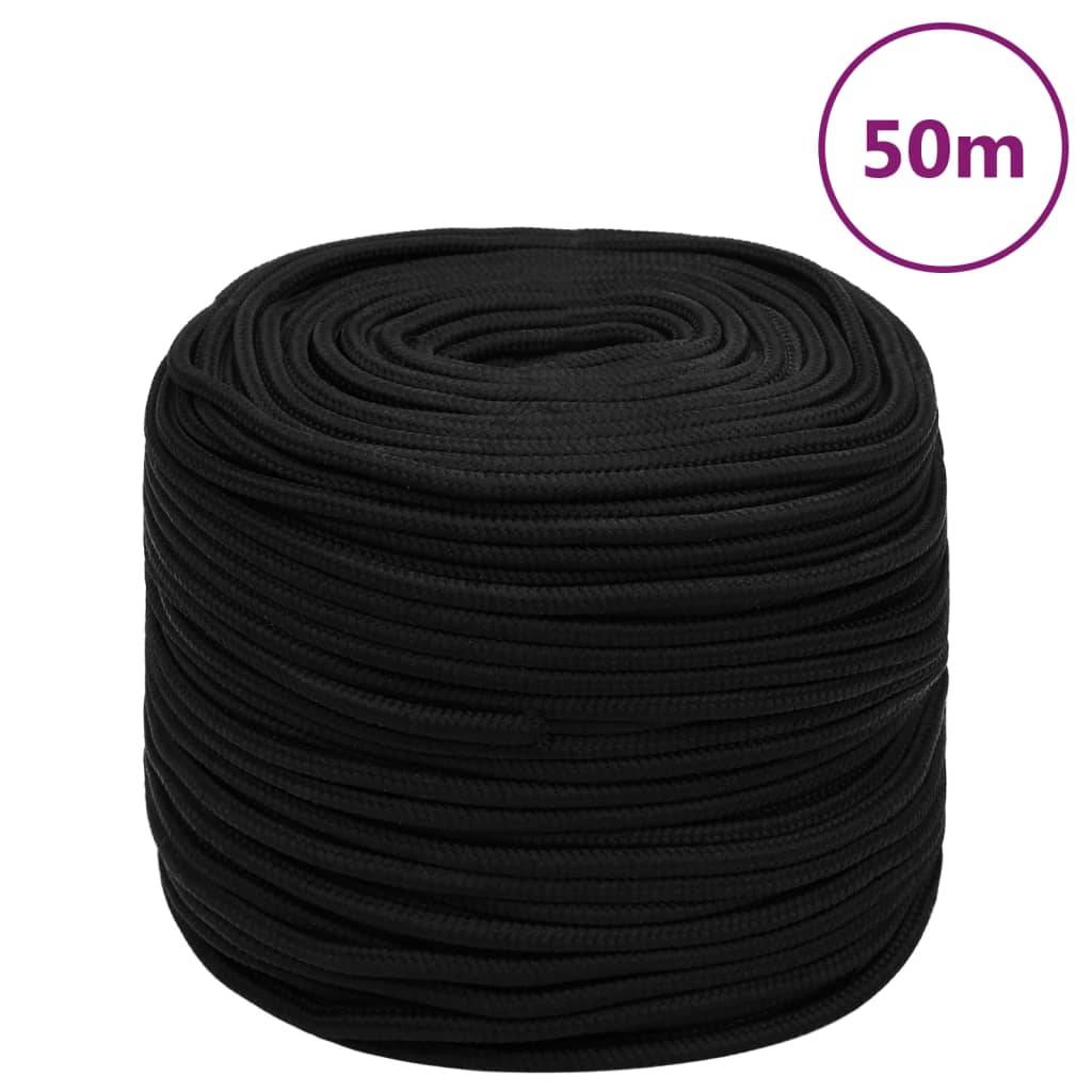 vidaXL Arbeitsseil Schwarz 10 mm 100 m Polyester