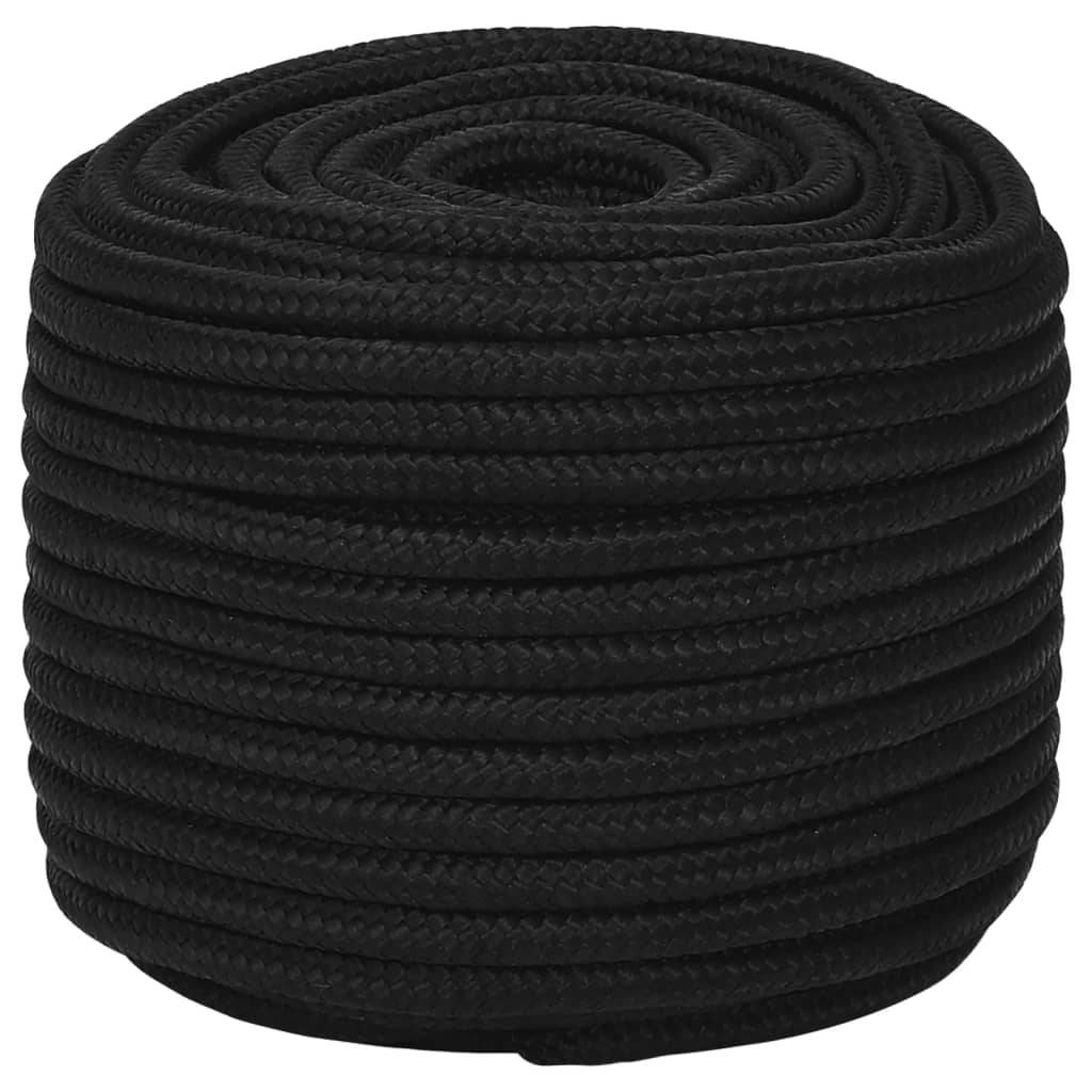 vidaXL Arbeitsseil Schwarz 12 mm 25 m Polyester